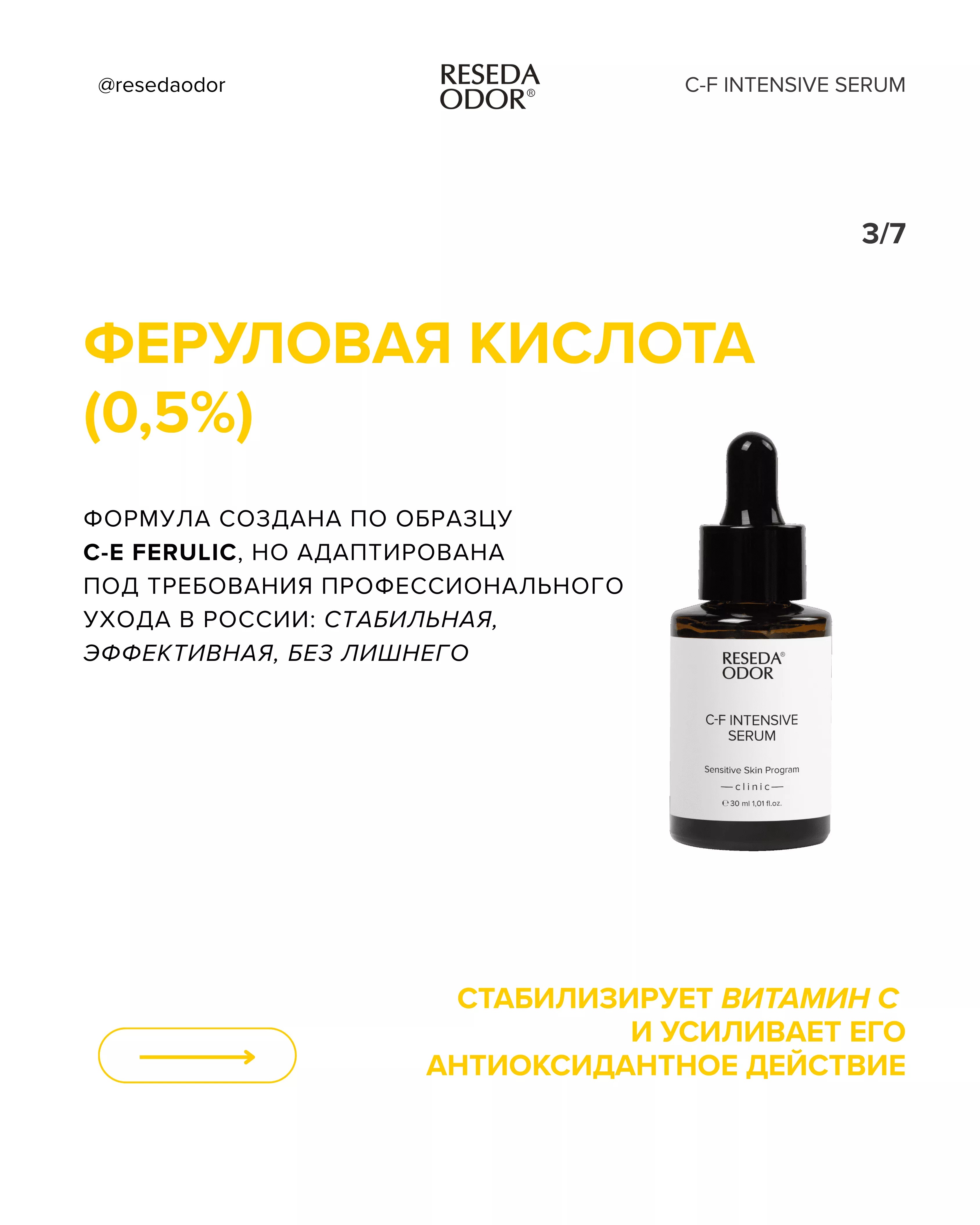 Сыворотка с витамином С 15% и феруловой кислотой C-F Intensive Serum (CLINIC) - resedaodor.com